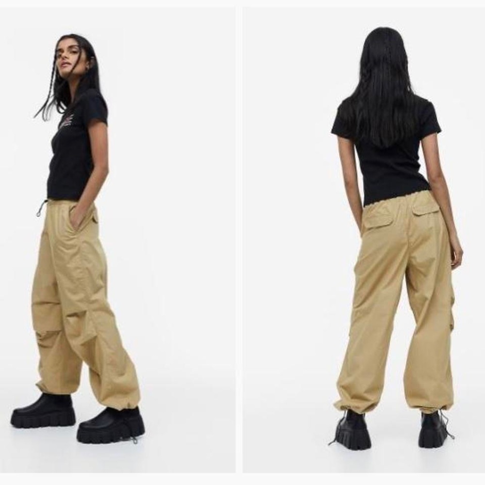Tan Parachute Pants